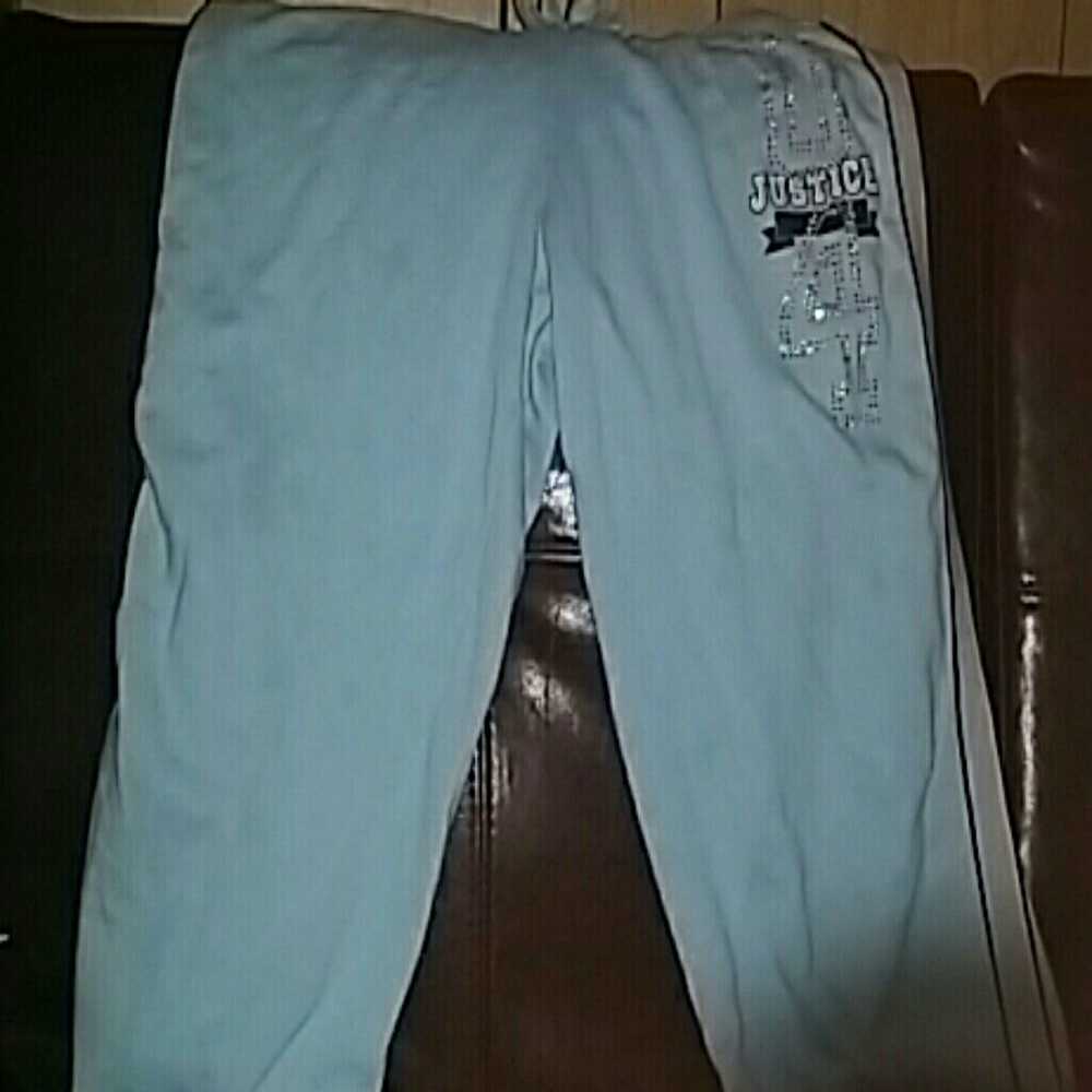 NEW, blue justice thigh high sweat pants